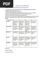 Performance Task 1 in Entrepreneurship Directions: Read and Understand The Following Set of Instructions Below