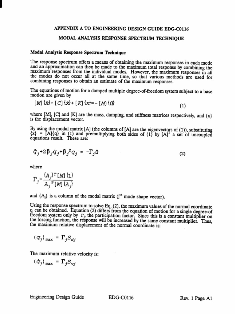 Modal Analysis Response Spectrum Technique | PDF | Spectral Density ...