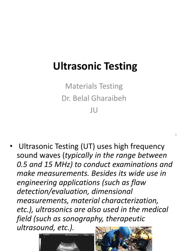 Ultrasonic Testing: Principles & Applications | PDF | Waves | Ultrasound