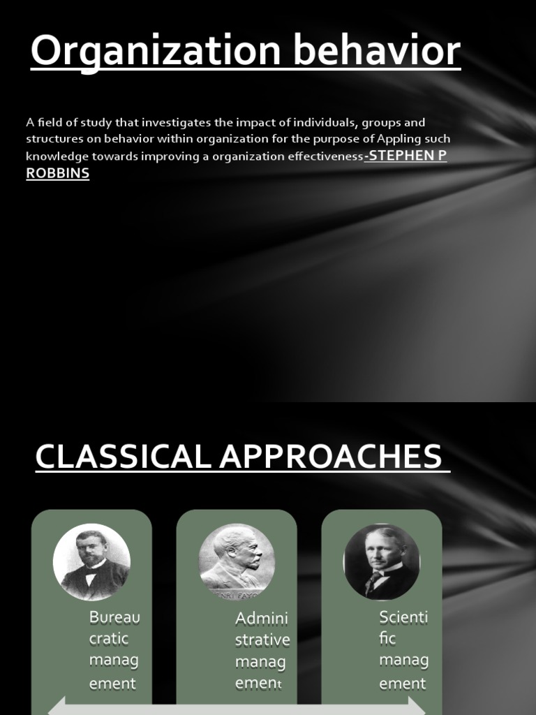 Classical Approaches in Organizational Behavior | PDF | Organizational ...