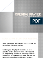 Opening Prayer: Client Services Department