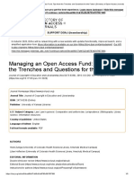 Managing An Open Access Fund - Tips From The Trenches and Questions For The Future - Directory of Open Access Journals PDF