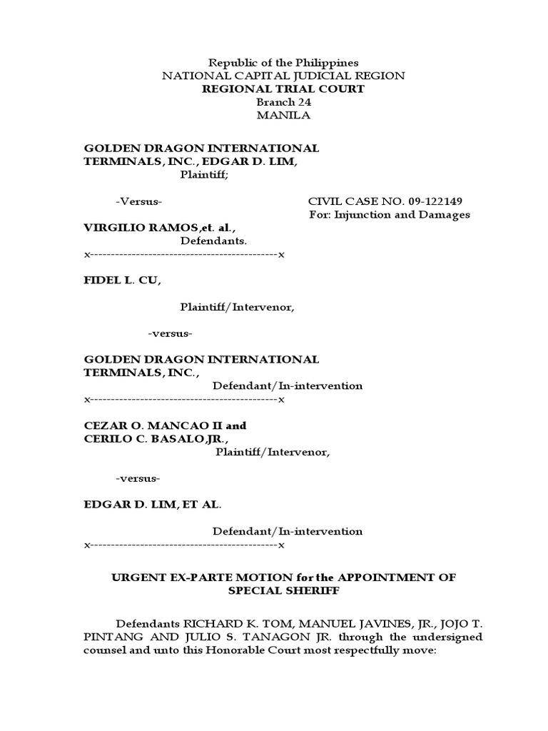 Appointment of Special Sheriff Request | PDF | Government Institutions ...