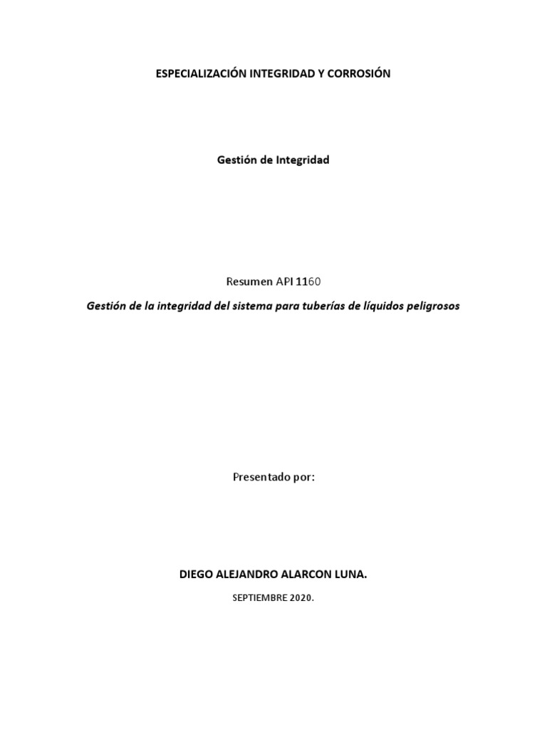 Resumen API 1160 PDF | PDF