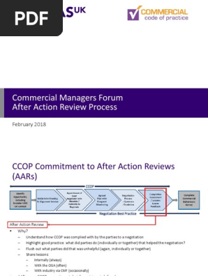Commercial Managers Forum - CCOP After Action Review Process and Tools Feb 2018