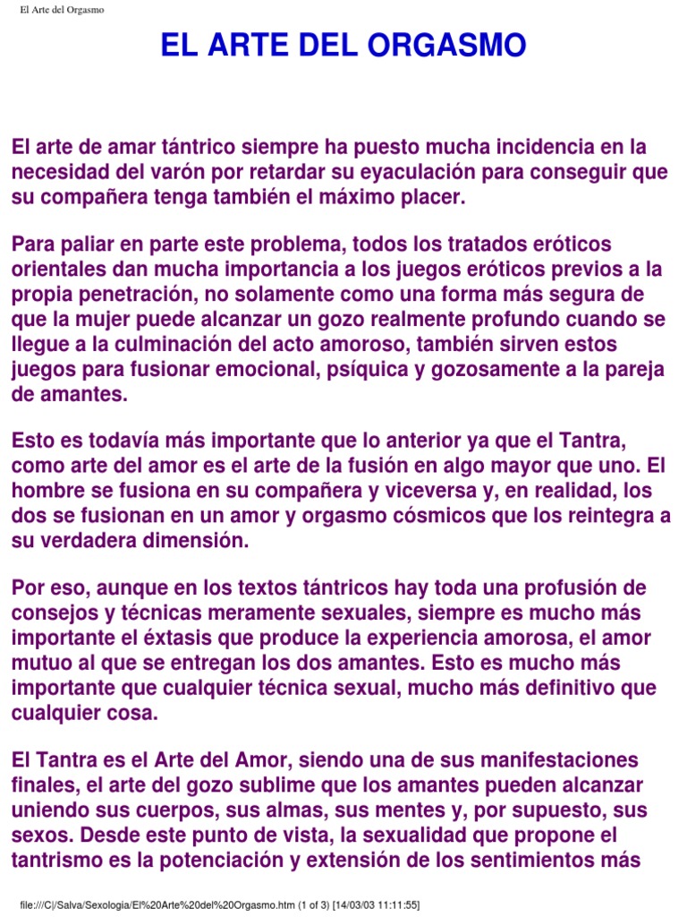 Tantra: El Arte del Orgasmo Femenino | PDF | Orgasmo | Tantra
