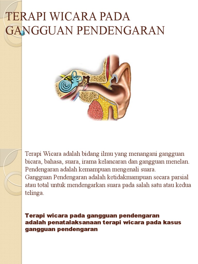 Terapi Wicara untuk Gangguan Pendengaran | PDF | Seni & Disiplin Bahasa