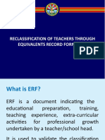 Reclassification of Teachers Through Equivalents Record Form (Erf)