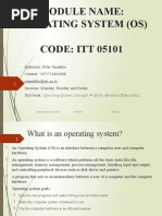 Module Name: Operating System (Os) CODE: ITT 05101