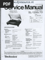 Manual Technics SL1200 MKII | Phonograph | Electronic Circuits