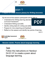 Day 4, Session 1: Prepare To Create Lesson Plan(s) For Writing Lesson(s)