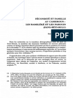 Fécondité Et Famille Au Cameroun Les Bamiléké Et Les Pahouin Ang-Béti-Bulu)
