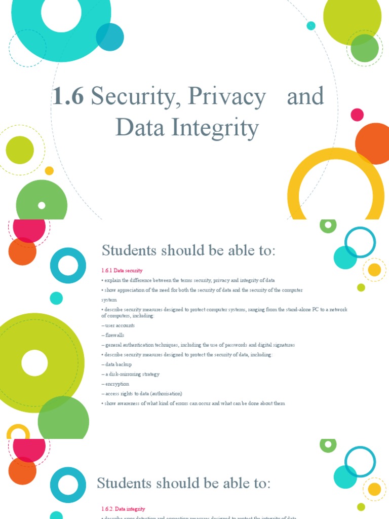 Data Security, Privacy, and Integrity Guide | PDF | Encryption | Backup