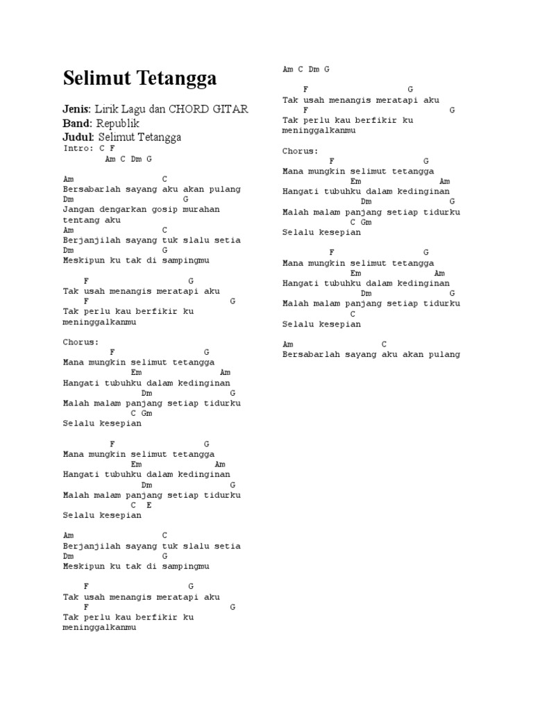 Selimut Tetangga Chordtela