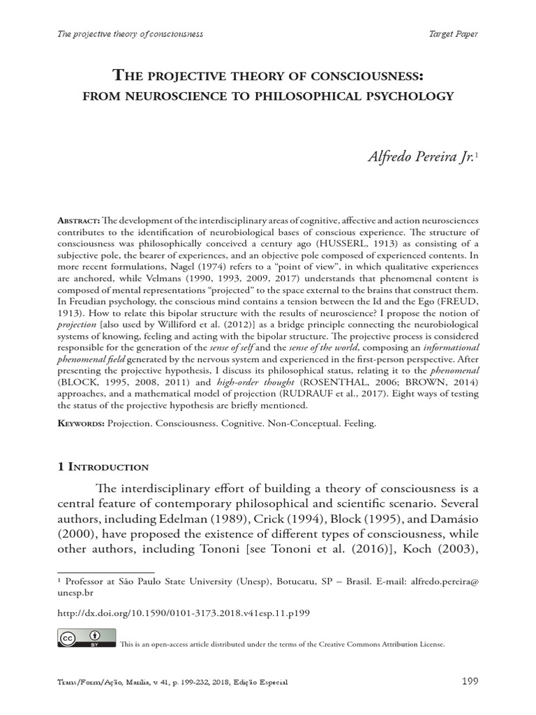 He Projective Theory of Consciousness From Neuroscience To ...