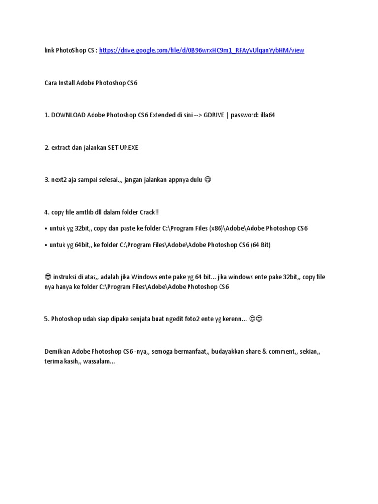 Cara Instal PhotoShop SC Illa64 PDF