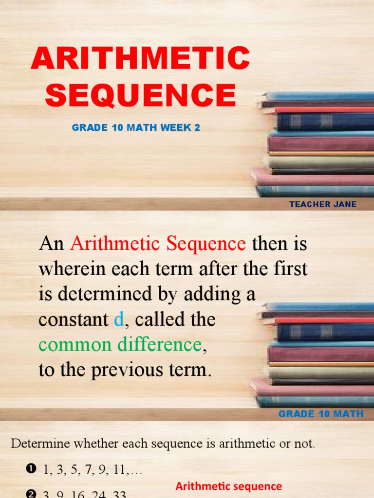 Grade 10 Arithmetic Sequence Worksheet | PDF | Mathematical Concepts ...
