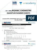 Iit Inorganic Chemistry: Quantum Number (Sheet)