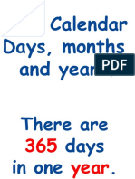 The Calendar Days, Months and Years