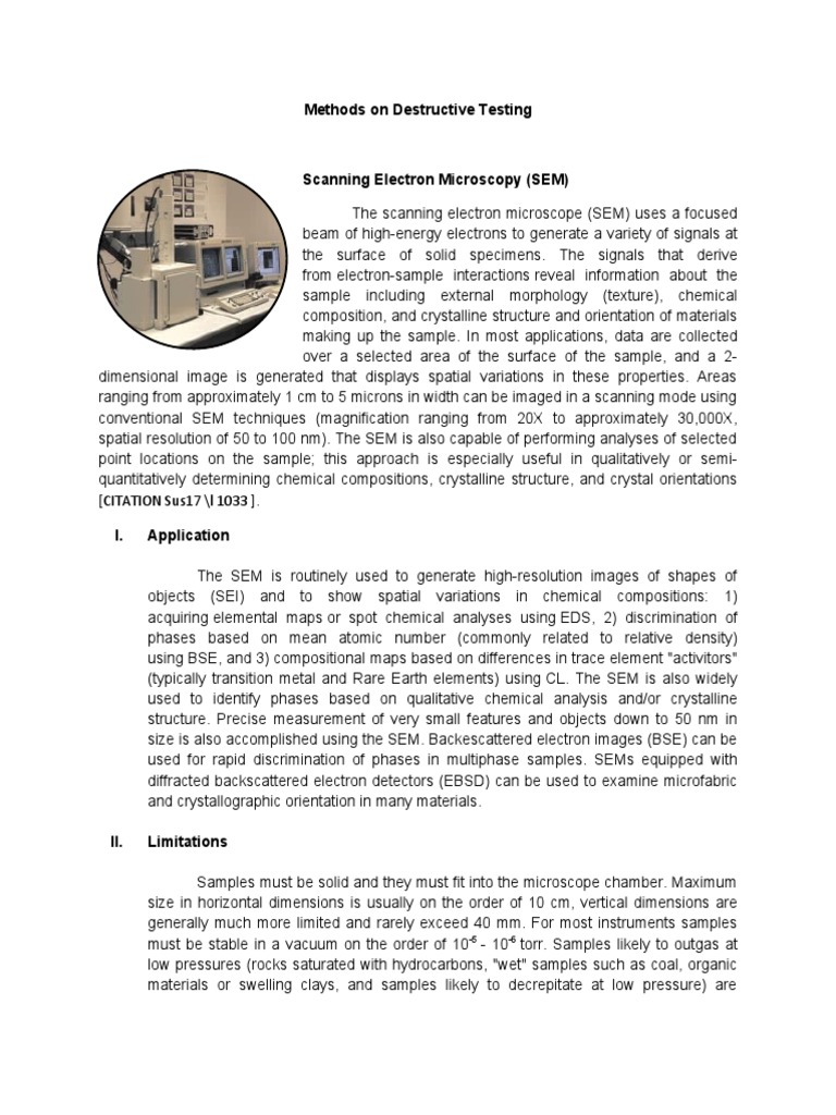 Methods On Destructive Testing | PDF | Scanning Electron Microscope ...
