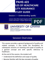 PAHS 423 Quality Assurance Study Guide