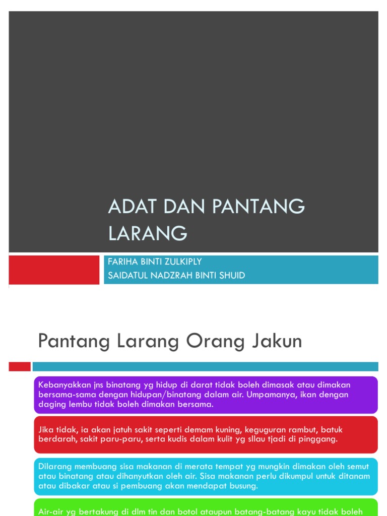 Adat Dan Pantang Larang | PDF