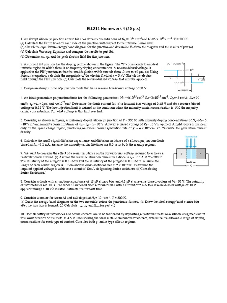 Homework 4 P N Junction Diode