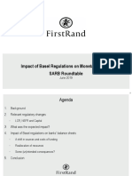 Presentation by FirstRand - Impact of Basel Regulations On Monetary Policy - Friday 21 June 2019 PDF