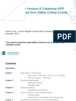 Deepwater Horizon & Fukishima NPP Lessons Learned From Safety Critical Events