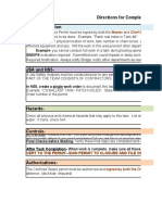 Directions For Completing Confined Space Permit Work Description