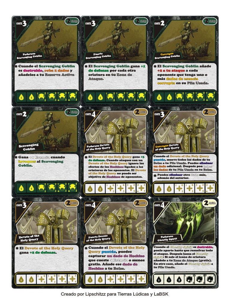 QuarriorsCartas Criaturas 1 PDF PDF Juego de azar Ocio