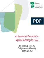 An Enforcement Perspective On Migration Modelling Into Foods