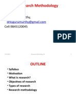 Research Methodology: K S Gurumurthy, Cell:9845120045