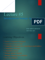 Lecture #5: Introduction To Strategic Approaches