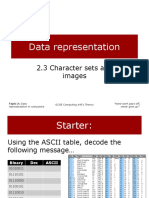 Data Representation: 2.3 Character Sets and Images