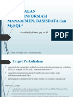 A - Pengenalan Sist Info Manajemen - Basisdata Dan MySQL - Rev