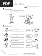 I'm Six. How Old Are You?: 1 Grammar Practice Worksheet 1