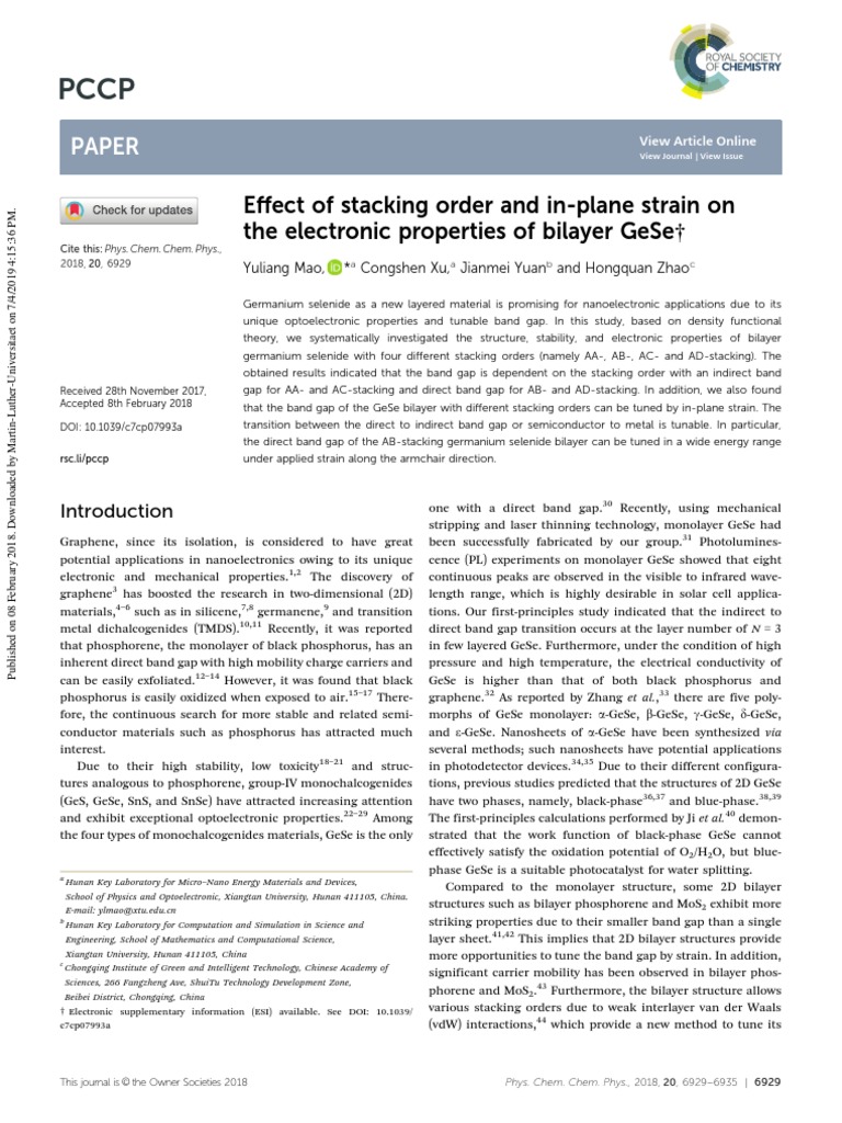 Effect of Stacking Order and In-Plane Strain On The Electronic ...