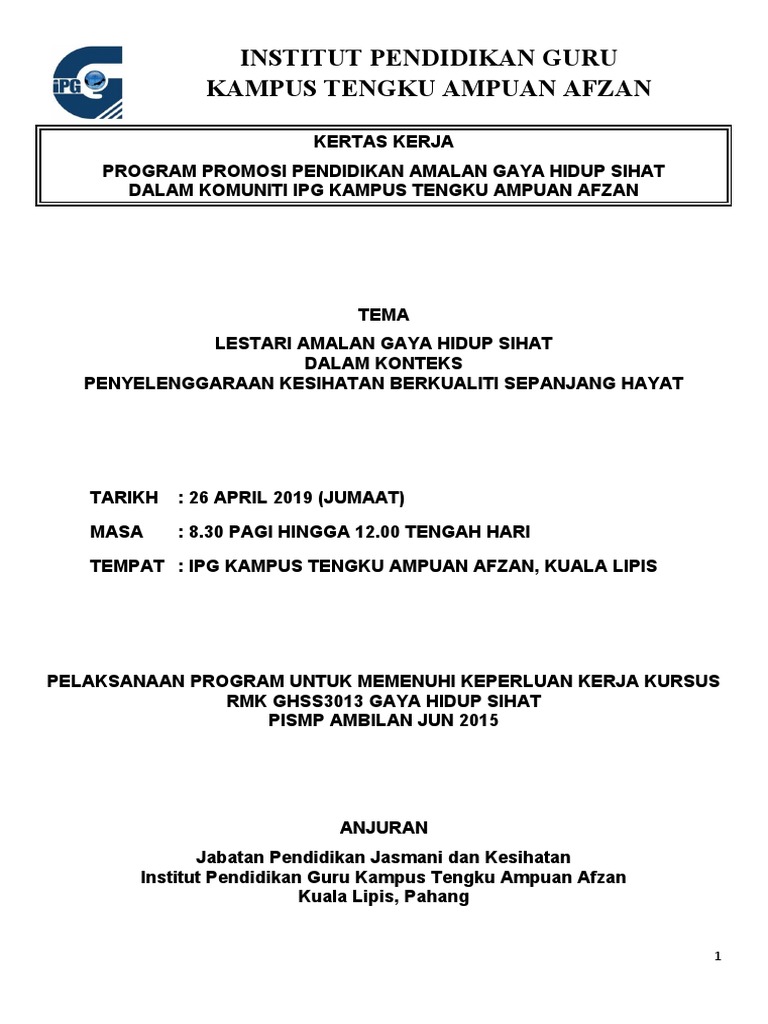 Kertas Kerja Ghs Pdf