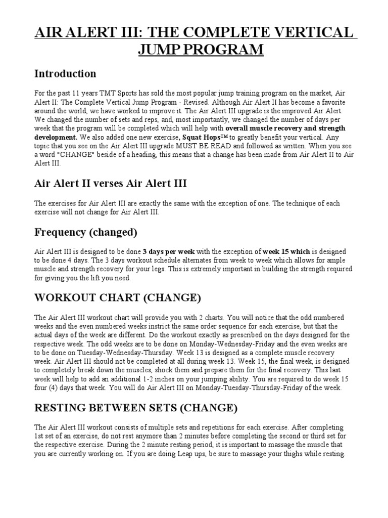 Air Alert III PDF Physical Exercise Sports