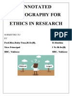 Annotated Bibliography For Ethics in Research: Submitted To Submitted BY