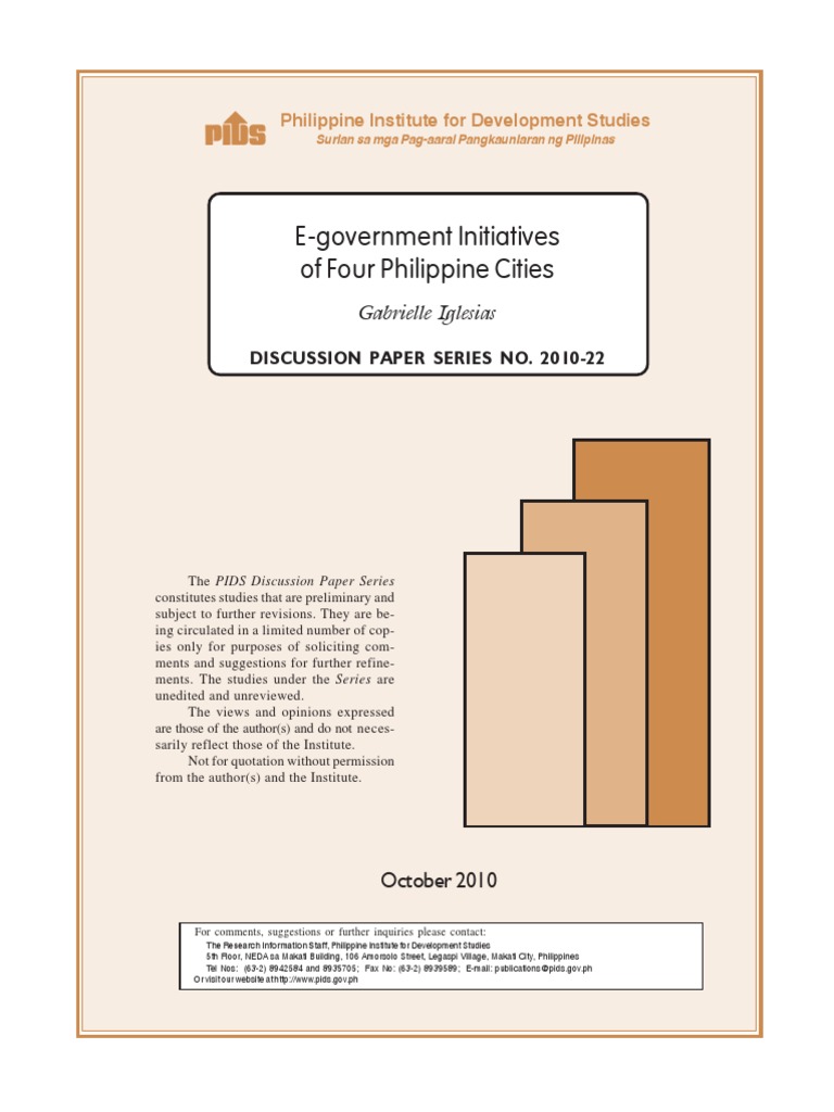 E-Government in Four Philippine Cities | PDF | E Government | Governance