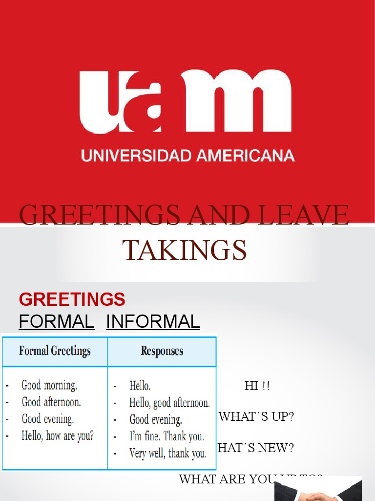 Greetings and Leave-Taking Phrases | PDF