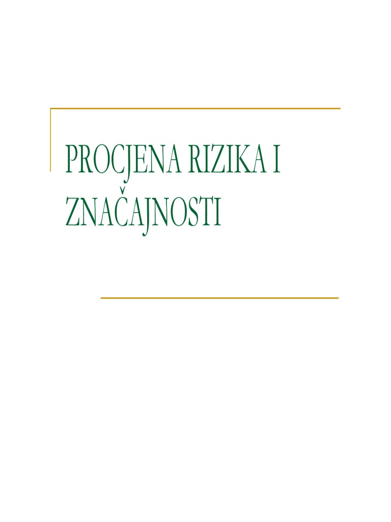 Procjena Rizika I Značajnosti | PDF