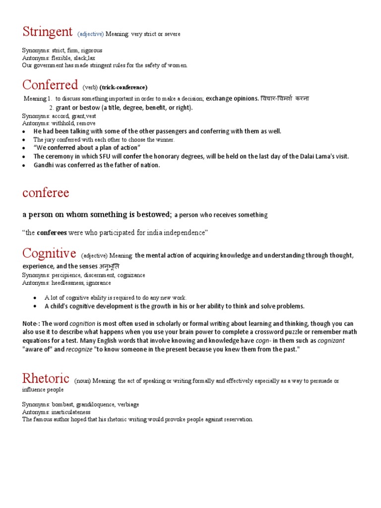 Stringent: A Person On Whom Something Is Bestowed | PDF 
