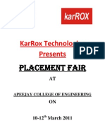 Karrox Technologies Presents: Placement Fair