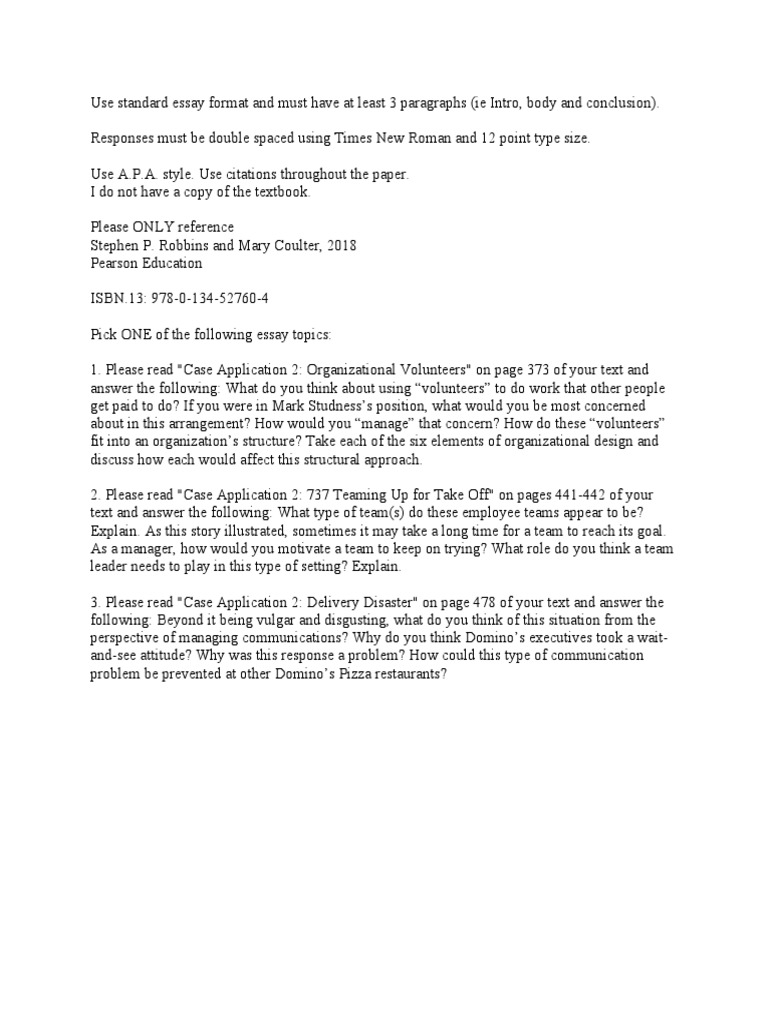 Case Application 2 Organizational Volunteers Teaming Up For Take Off PDF