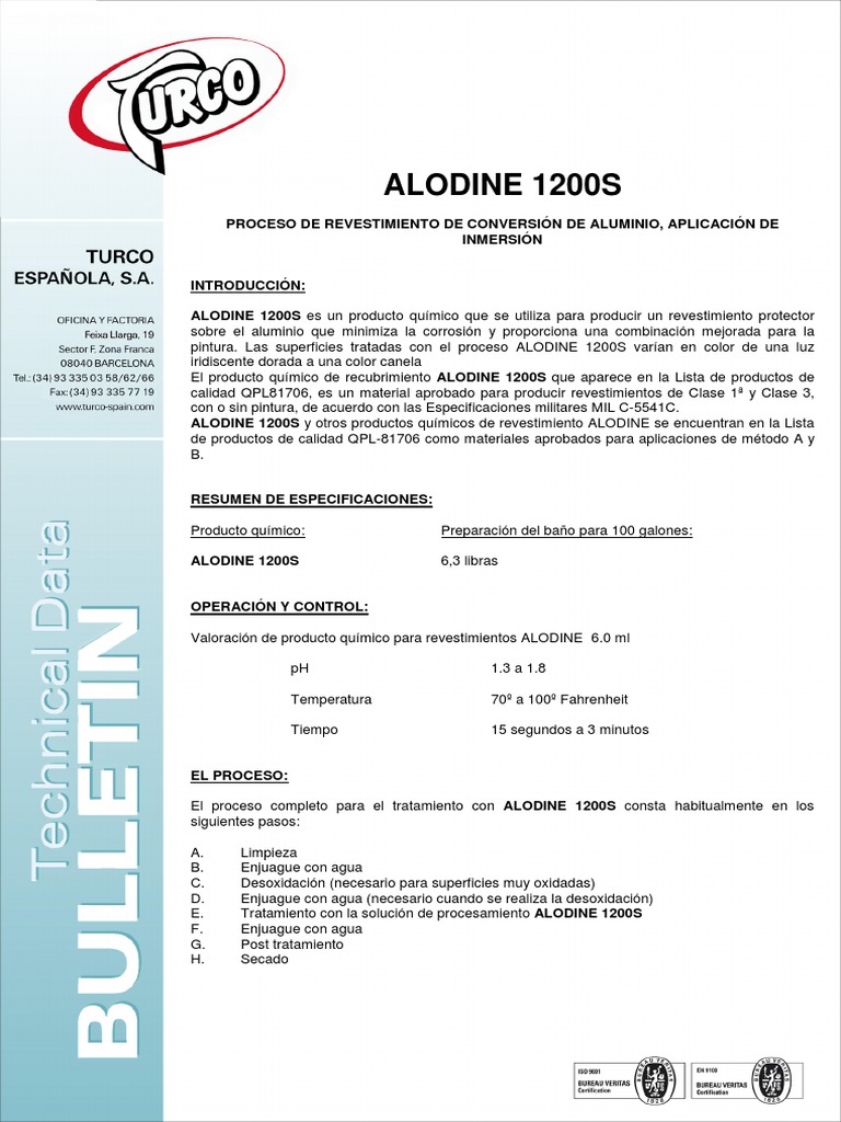 Alodine 1200 Vs 1200s