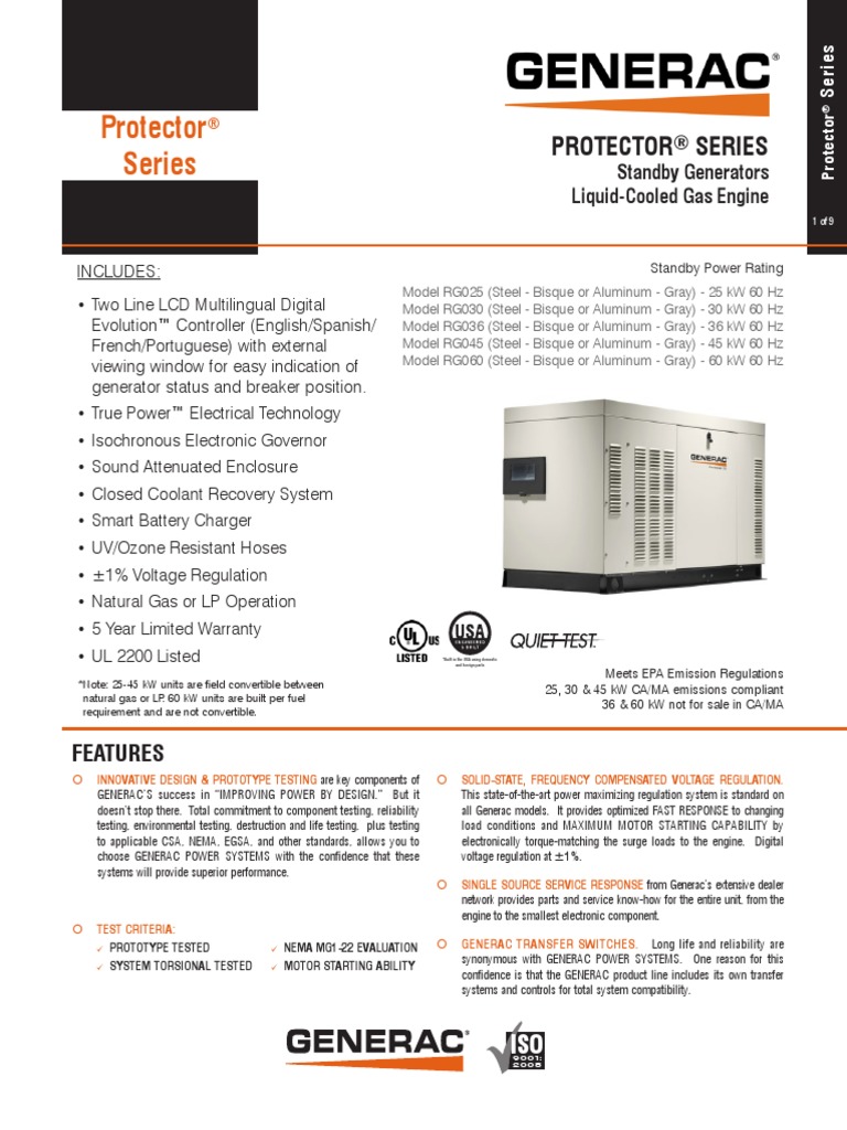 Ficha Técnica RG03015A 30kW GAS LP | PDF | Engines | Electric Motor