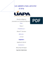 UAPA Licenciatura en Contabilidad tarea 2 Legislación Laboral
